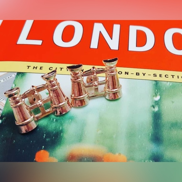 Jewelry - Silver Binocular Earrings Brand New